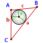 Poloměr vepsané kružnice trojúhelníku