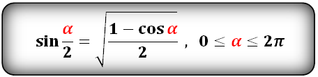 Sinus, kosinus, tangens, kotangens polovičního úhlu