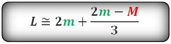 Délka oblouku, vzorec Huygense.  L=2m+(2m-M)/3