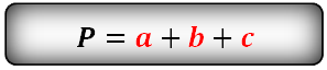 Obvod trojúhelníku.  L=a+b+c