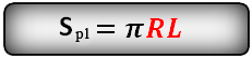 Vzorec obsahu pláště kuželu přes poloměr a stranu. S=π*R*L