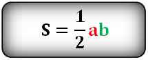 Vzorec obsahu pravoúhlého trojúhelníku. S = 1/2*a*b