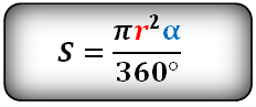 Vzorec obsahu kruhové výseče přes přes úhel. S=1/2*r*L