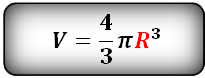 Vzorec objemu koule. V=4/3*π*R*R*R