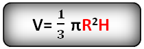 Objem kužele. V=1/3*π*R*R*H
