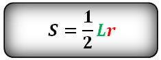 Vzorec obsahu kruhové výseče přes délku oblouku. S=1/2*r*L